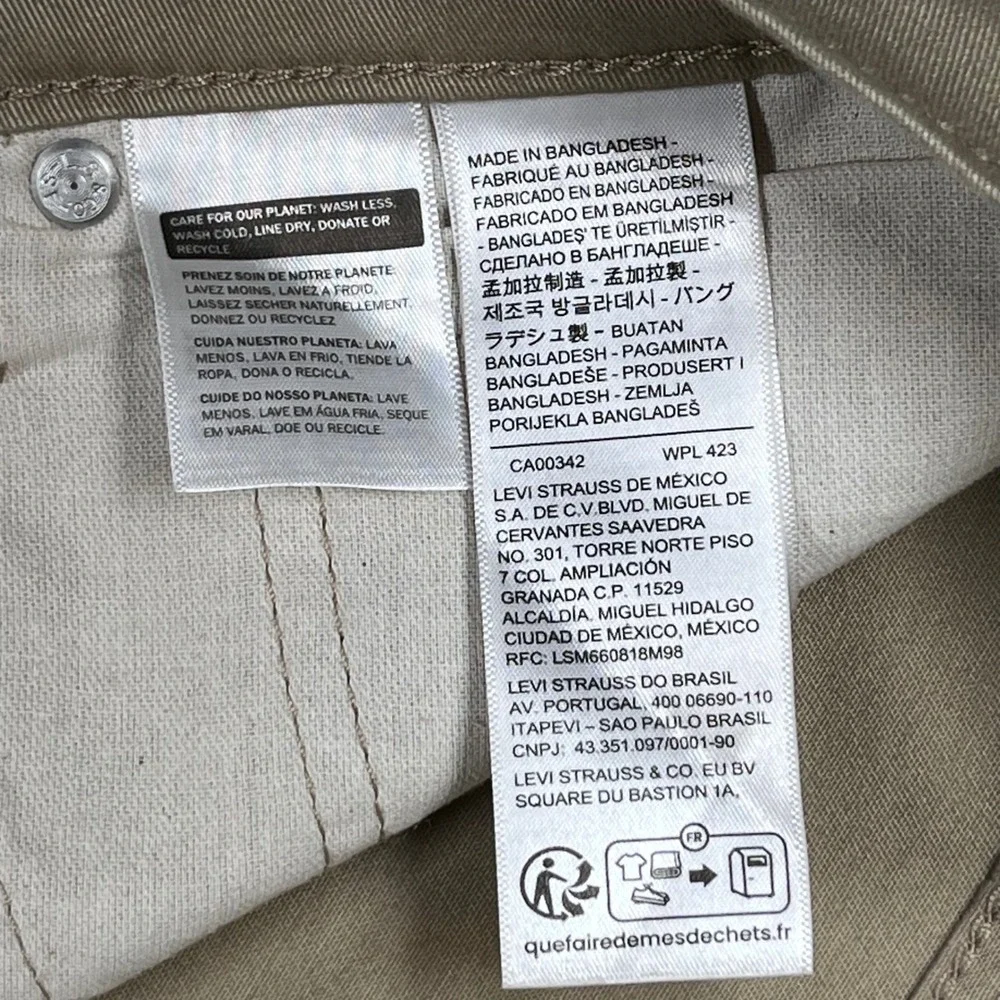 New Levis 541 Athletic Taper‎ Pants Mens 36x30 Khaki Tan All Seasons Tech NWT